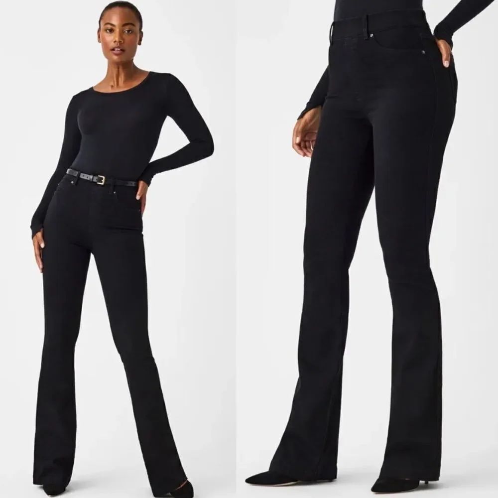 Spanx Pull On Flare Stretch Jean Black